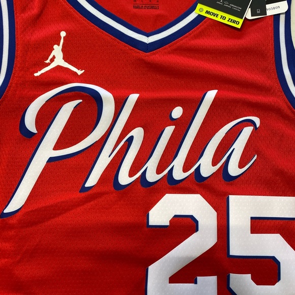 Mens New With Tags Nike Air Jordan Philadelphia 76ER’S #25 SIMMONS Jersey. - Picture 5 of 5